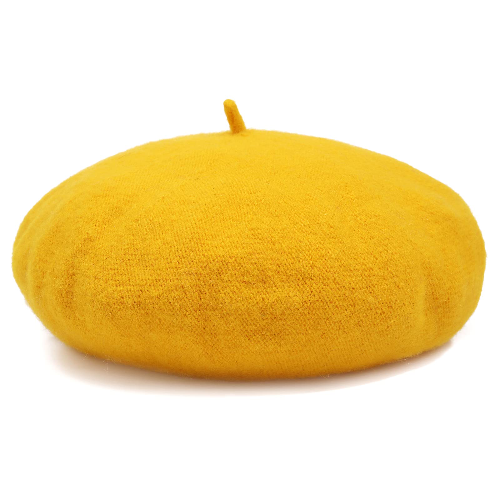 Women French Wool Beret Hats - Solid Color Classic Beanie Winter Cap